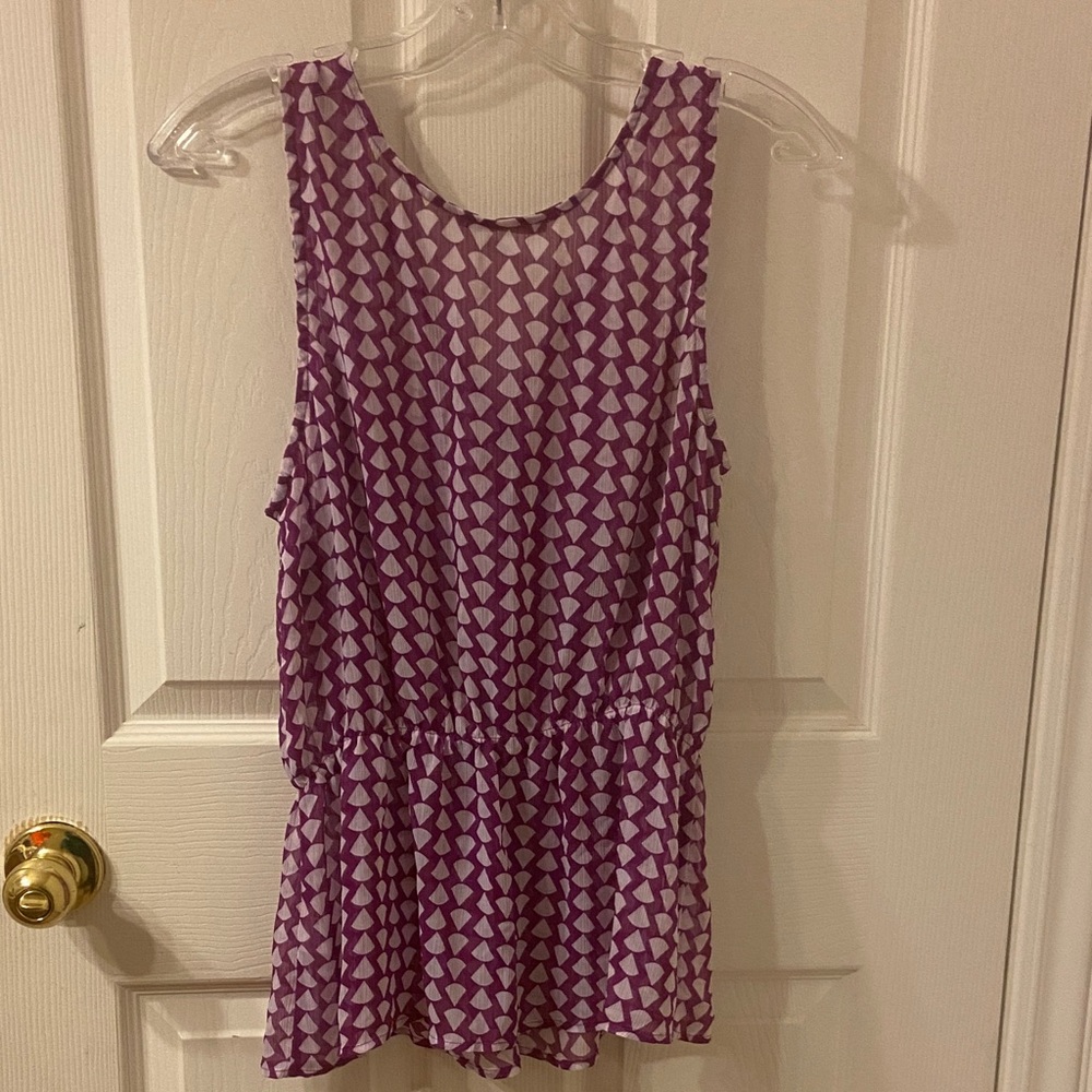 Smart Set Purple Patterned Tank Top - Picture 2 of 4